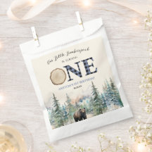 私たちの小さなランバージャックベアーブルー1st誕生日パーティー