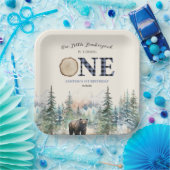 私たちの小さなランバージャックベアーブルー1st誕生日パーティー ペーパープレート (パーティー)