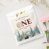 私たちの小さなランバージャックベアーレッドの1番目の誕生日パーティー フェイバーバッグ (封をした状態)