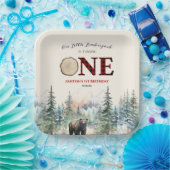 私たちの小さなランバージャックベアーレッドの1番目の誕生日パーティー ペーパープレート (パーティー)