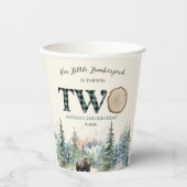 私たちの小さなランバージャックベア第2の誕生日パーティー 紙コップ (正面)