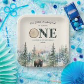 私たちの小さなランバージャックベア1st誕生日パーティー ペーパープレート (パーティー)