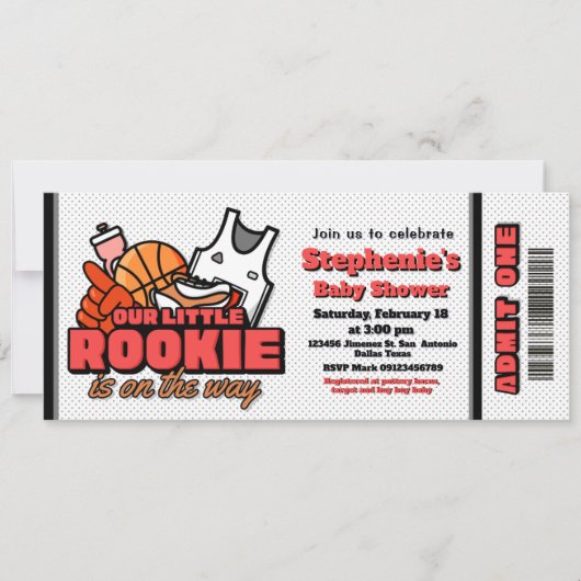 私たちの小さなルーキーがやってくる チケット招待状 招待状 (正面)