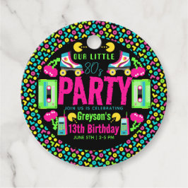 私たちの小さなレトロネオン80の誕生日パーティー フェイバータグ