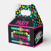 私たちの小さなレトロネオン80の誕生日パーティー フェイバーボックス (正面サイド)