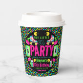 私たちの小さなレトロネオン80の誕生日パーティー 紙コップ (裏面)