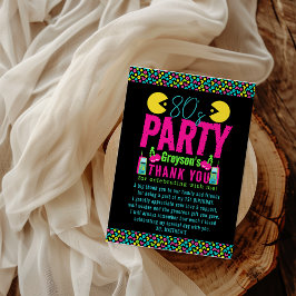 私たちの小さなレトロネオン80's誕生日パーティー サンキューカード