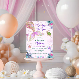 私たちの小さな人魚のワンダーザ海の最初の誕生日 招待状