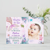 私たちの小さな人魚のワンダーザ海の最初の誕生日 招待状 (スタンド正面)