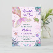 私たちの小さな人魚のワンダーザ海の最初の誕生日 招待状 (スタンド正面)