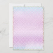 私たちの小さな人魚のワンダーザ海の最初の誕生日 招待状 (裏面)