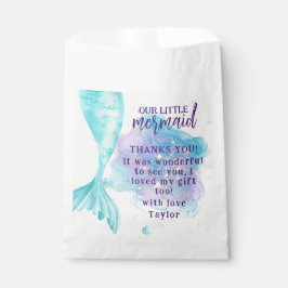 私たちの小さな人魚の写真の誕生日パーティー フェイバーバッグ