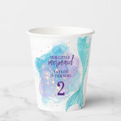 私たちの小さな人魚の写真の誕生日パーティー 紙コップ (裏面)