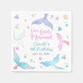 私たちの小さな人魚の女の子4th誕生日パーティー スタンダードカクテルナプキン (正面)