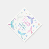 私たちの小さな人魚の女の子4th誕生日パーティー スタンダードカクテルナプキン (角)