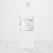 私たちの小さな人魚の女の子4th誕生日パーティー ペットボトルラベル (正面)