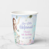 私たちの小さな人魚の女の子4th誕生日パーティー 紙コップ (正面)