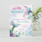 私たちの小さな人魚の海の最初の誕生日 招待状 (スタンド正面)