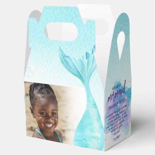 私たちの小さな人魚の誕生日パーティーのお願いボックス フェイバーボックス (オープン)