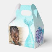 私たちの小さな人魚の誕生日パーティーのお願いボックス フェイバーボックス (正面サイド)