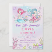 私たちの小さな人魚の誕生日パーティーの招待 招待状 (正面)