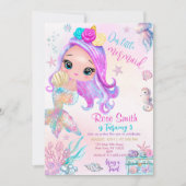 私たちの小さな人魚の誕生日 招待状 (正面)