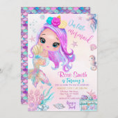 私たちの小さな人魚の誕生日 招待状 (正面/裏面)