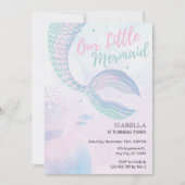 私たちの小さな人魚の魔法の誕生日パーティー 招待状 (正面)
