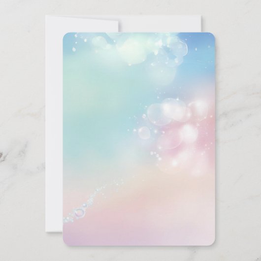 私たちの小さな人魚1st写真の夏の誕生日 招待状 (裏面)