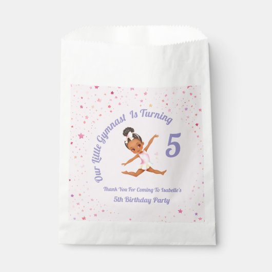私たちの小さな体操選手は5ピンクの誕生日を回している フェイバーバッグ (正面)