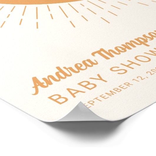 私たちの小さな光線のサンシャインボホイエローベイビーシャワー ポスター (角)