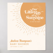 私たちの小さな光線のサンシャインボホイエローベイビーシャワー ポスター (正面)