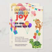 私たちの小さな喜びの束が途中にある。 招待状 (正面/裏面)