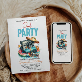 私たちの小さな夏はプールパーティー2歳の誕生日 招待状