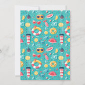 私たちの小さな夏はプールパーティー2歳の誕生日 招待状 (裏面)