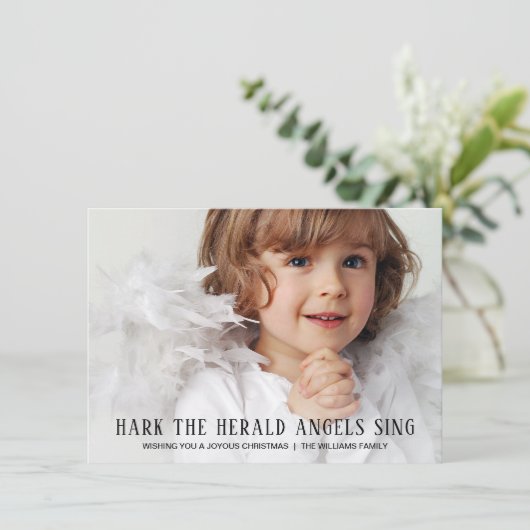 私たちの小さな天使フルフォトホリディグリーティングカード シーズンカード (スタンド正面)