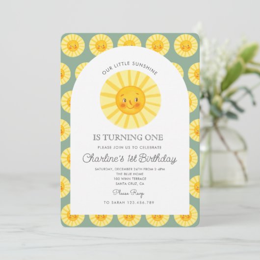 私たちの小さな太陽が1日を変える1日の誕生日 招待状 (スタンド正面)