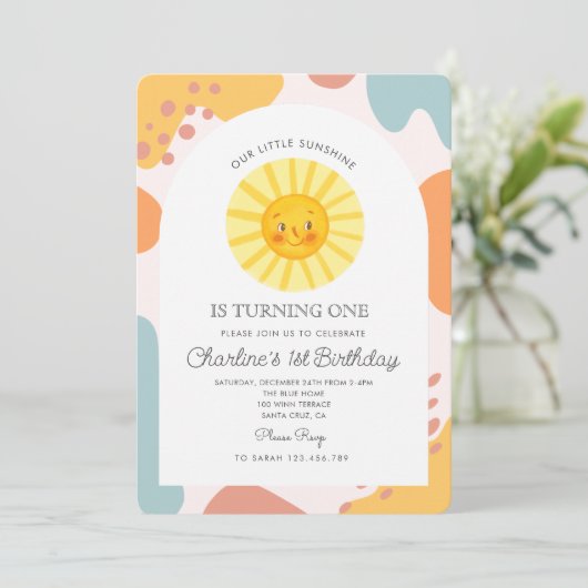 私たちの小さな太陽が1日を変える1日の誕生日 招待状 (スタンド正面)