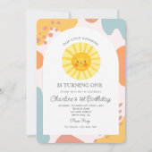 私たちの小さな太陽が1日を変える1日の誕生日 招待状 (正面)
