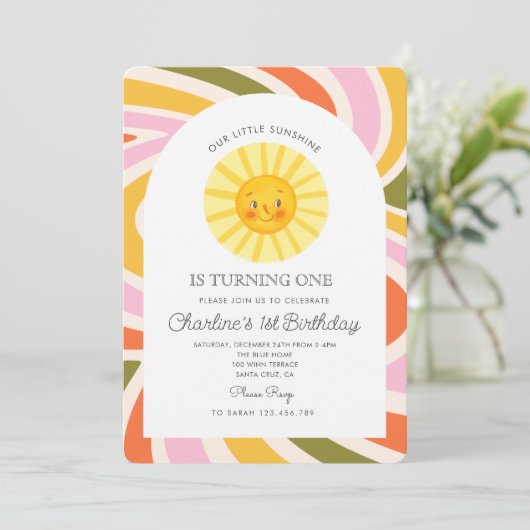 私たちの小さな太陽が1日を変える1日の誕生日 招待状 (スタンド正面)