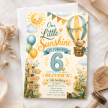 私たちの小さな太陽が6歳の誕生日を迎える ホットエアバルーン テディベア