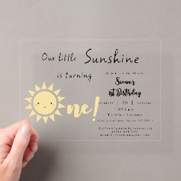 私たちの小さな太陽の光が一つかわいい誕生日を迎える アクリル招待状