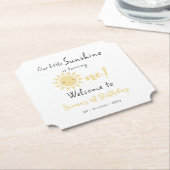 私たちの小さな太陽の光が一つかわいい誕生日を迎える ペーパーコースター (アングル)