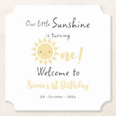私たちの小さな太陽の光が一つかわいい誕生日を迎える ペーパーコースター (正面)