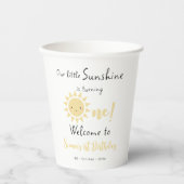 私たちの小さな太陽の光が一つかわいい誕生日を迎える 紙コップ (正面)