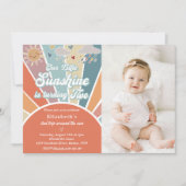 私たちの小さな太陽の光が一つの二歳の誕生日を迎える 招待状 (正面)