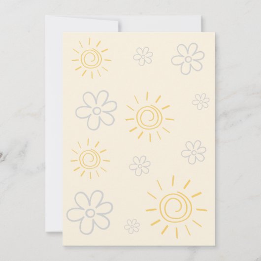 私たちの小さな太陽の光の最初の誕生日 招待状 (裏面)