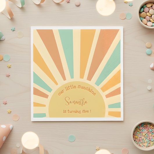 私たちの小さな太陽の光の誕生日の大きな太陽 スタンダードランチョンナプキン