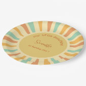 私たちの小さな太陽の光の誕生日の大きな太陽 ペーパープレート (アングル)