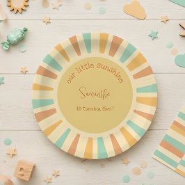 私たちの小さな太陽の光の誕生日の大きな太陽 ペーパープレート
